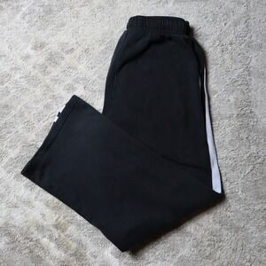 PINK Victoria's Secret Black Wide Leg Sweatpants with White Stripe Size S
